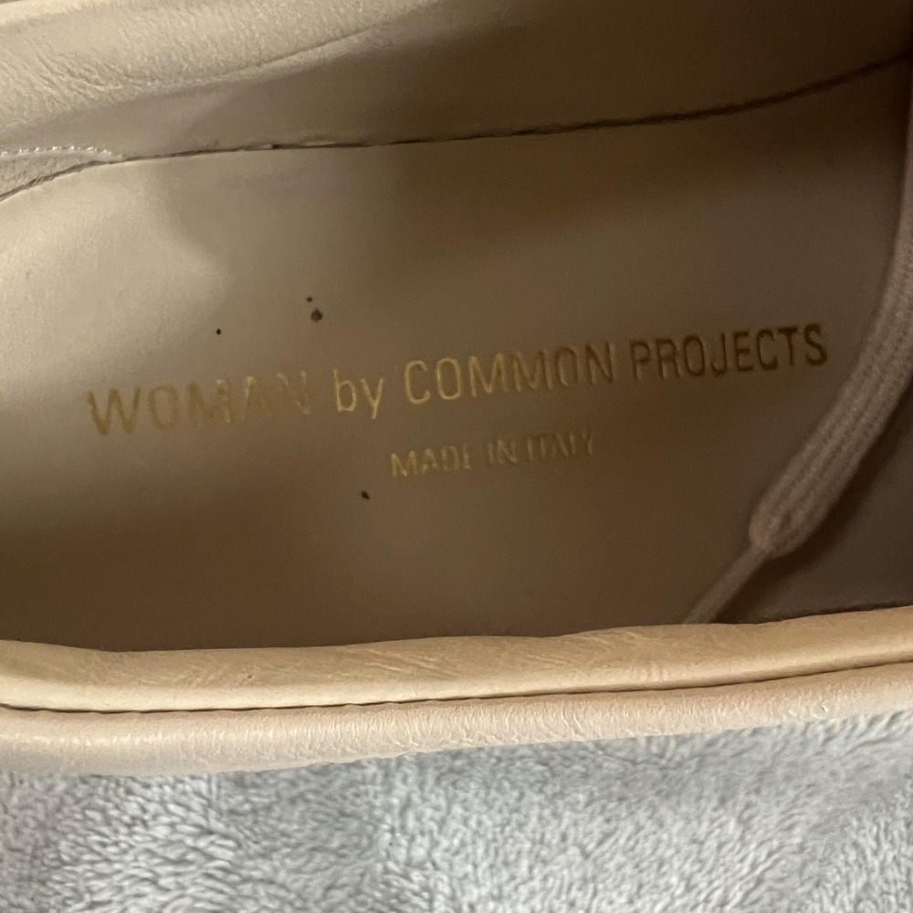 Common Projects Achilles Low Shoes Womens Size 7 Beige Leather Sneakers Italy - Picture 13 of 16